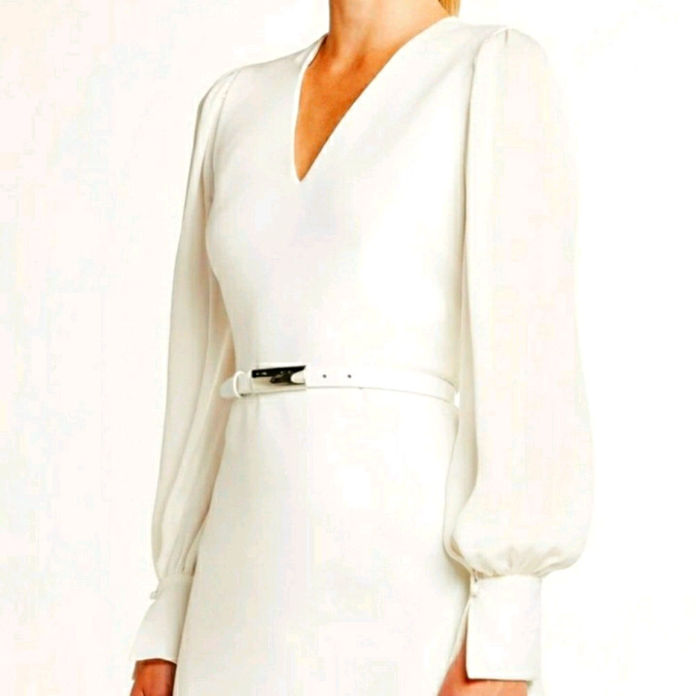 Ellie Tahari Hale A-Line Puff-Sleeve Shirtdress
